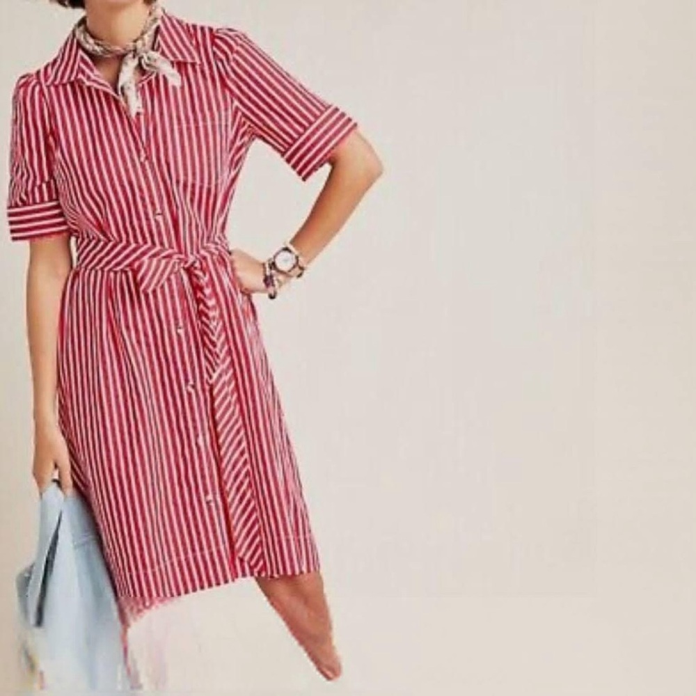 Maeve by Anthropologie NWT Red Striped Dress- Size Medium